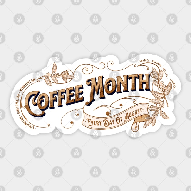 Vintage Sign Coffee Month Sticker by HolidayBug